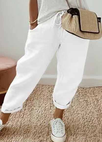 Bequeme Hose aus hochwertiger Baumwolle und Leinen