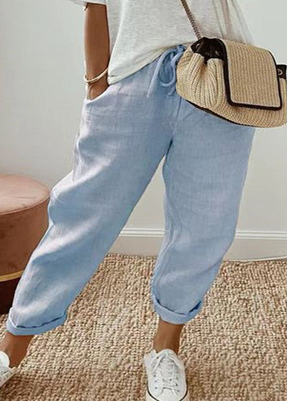 Bequeme Hose aus hochwertiger Baumwolle und Leinen