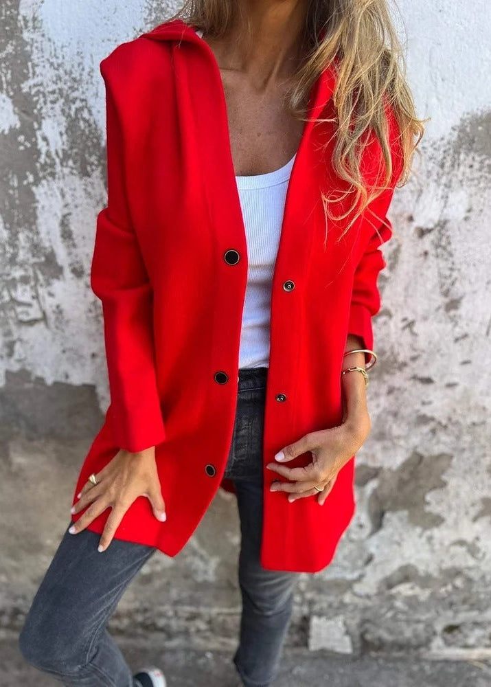 Schicke Strickjacke mit Kapuze