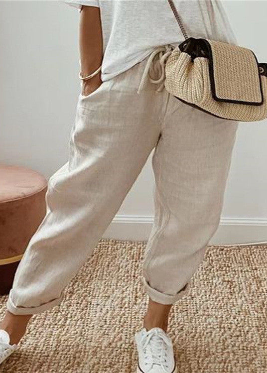 Bequeme Hose aus hochwertiger Baumwolle und Leinen